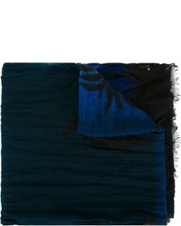 Sciarpa stampata blu scuro di Saint Laurent