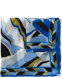 Sciarpa stampata blu di Emilio Pucci