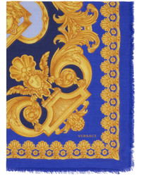 Sciarpa stampata blu di Versace
