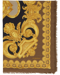 Sciarpa stampata gialla di Versace