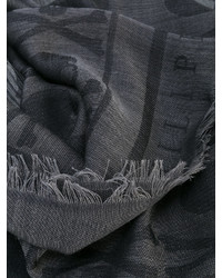 Sciarpa stampata grigio scuro di Philipp Plein