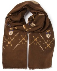 Sciarpa stampata marrone scuro di Dolce & Gabbana
