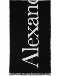 Sciarpa stampata nera e bianca di Alexander McQueen