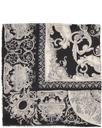 Sciarpa stampata nera e bianca di Versace