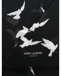 Sciarpa stampata nera di Saint Laurent