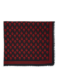 Sciarpa stampata rossa e nera di Alexander McQueen