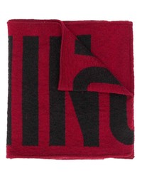 Sciarpa stampata rossa e nera di Moschino