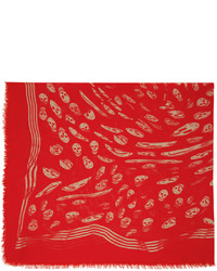 Sciarpa stampata rossa di Alexander McQueen