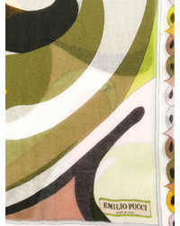 Sciarpa stampata verde oliva di Emilio Pucci