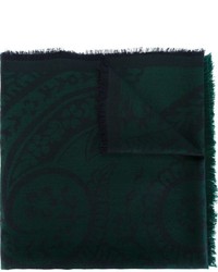 Sciarpa stampata verde scuro di Etro