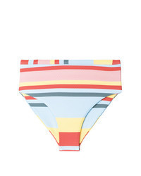 Slip bikini a righe orizzontali multicolori