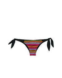 Slip bikini a righe orizzontali neri di Cecilia Prado