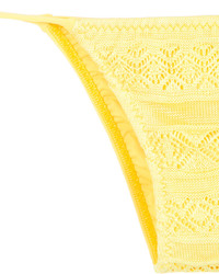 Slip bikini lavorati a maglia gialli di Cecilia Prado