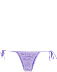 Slip bikini lavorati a maglia viola chiaro di Cecilia Prado
