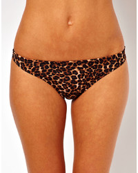 Slip bikini leopardati marroni di Asos