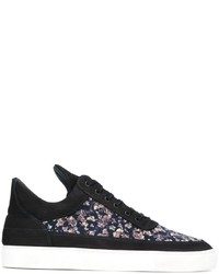 Sneakers a fiori blu scuro