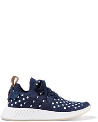 Sneakers a pois blu scuro