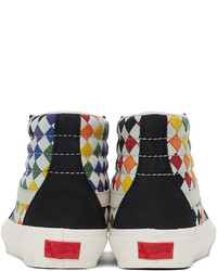 Sneakers alte a quadri multicolori di Vans