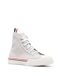 Sneakers alte a righe orizzontali grigie di Thom Browne