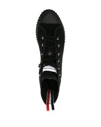 Sneakers alte a righe orizzontali nere di Thom Browne