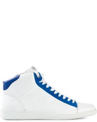 Sneakers alte bianche e blu di Emporio Armani