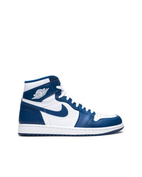 Sneakers alte bianche e blu di Jordan