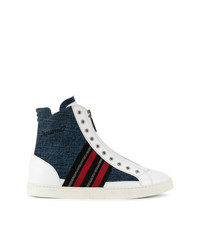 Sneakers alte bianche e rosse e blu scuro di DSQUARED2