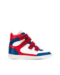 Sneakers alte bianche e rosse e blu scuro di Isabel Marant