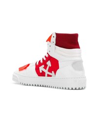 Sneakers alte bianche e rosse di Off-White