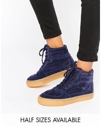 Sneakers alte blu scuro di Asos