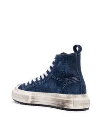 Sneakers alte blu scuro di DSQUARED2