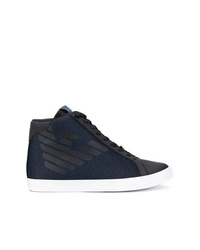 Sneakers alte blu scuro di Ea7 Emporio Armani
