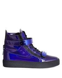 Sneakers alte blu scuro di Giuseppe Zanotti