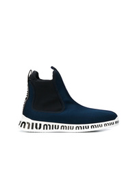 Sneakers alte blu scuro di Miu Miu