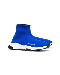Sneakers alte blu di Balenciaga