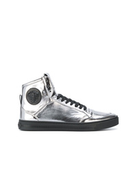 Sneakers alte decorate argento di Versace