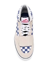 Sneakers alte di tela a quadri beige di Vans