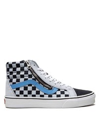 Sneakers alte di tela a quadri blu scuro di Vans