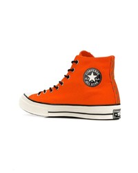 Sneakers alte di tela arancioni di Converse