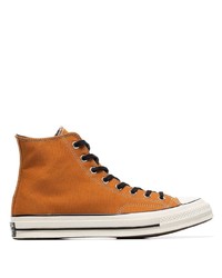 Sneakers alte di tela arancioni di Converse