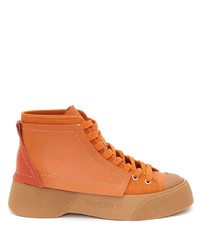 Sneakers alte di tela arancioni di JW Anderson