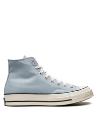 Sneakers alte di tela azzurre di Converse