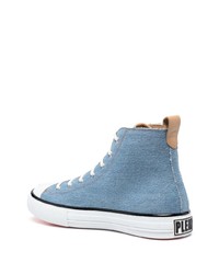 Sneakers alte di tela azzurre di Philipp Plein