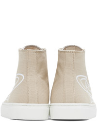 Sneakers alte di tela beige di Vivienne Westwood