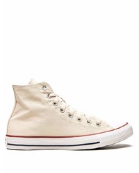 Sneakers alte di tela beige di Converse