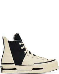 Sneakers alte di tela beige di Converse