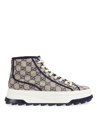 Sneakers alte di tela beige di Gucci