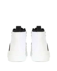 Sneakers alte di tela bianche e nere di Dolce & Gabbana