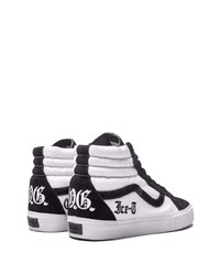 Sneakers alte di tela bianche e nere di Vans