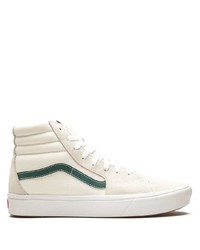 Sneakers alte di tela bianche e verdi